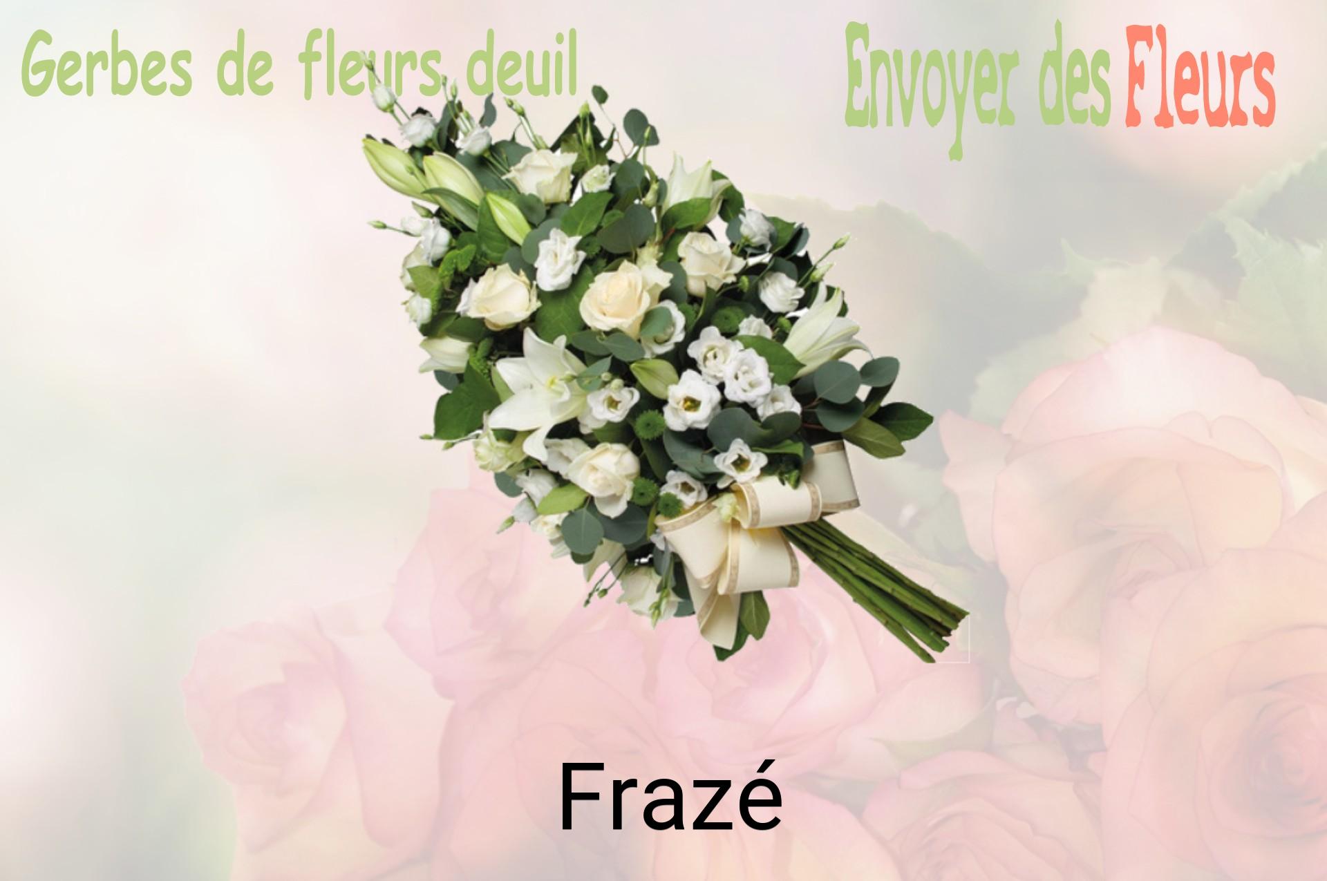 Gerbe de fleurs de deuil livrée à Frazé